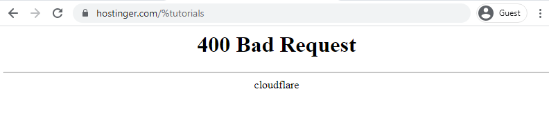 400 Bad Request error code